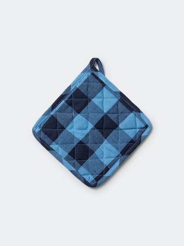 Pot Holder Check Blue