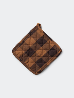 Midnatt Pot Holder Check Brown