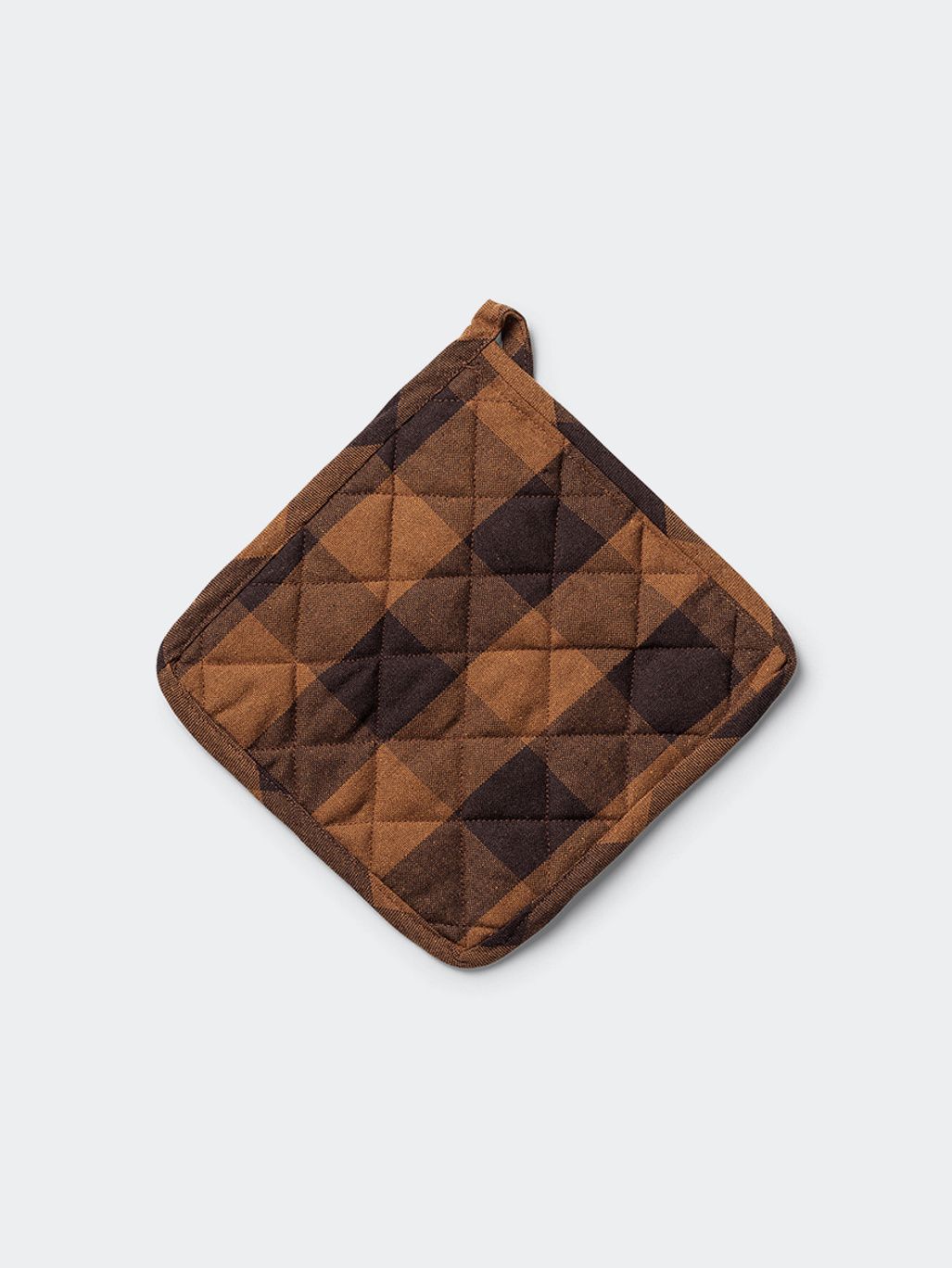 Midnatt Pot Holder Check Brown