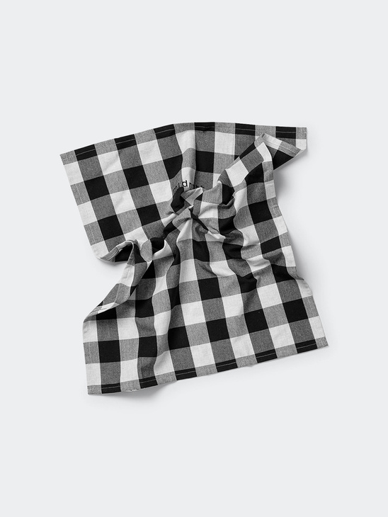 Midnatt Tea Towel Black/White