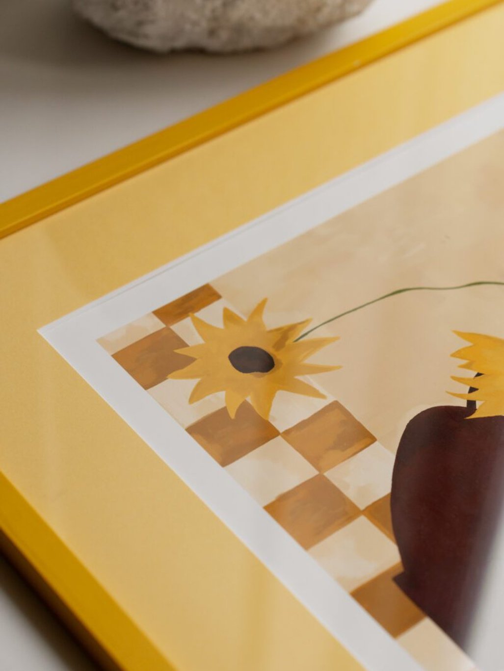 The Poster Club Sunflowers in Burgundy Vase - Frankie Penwill