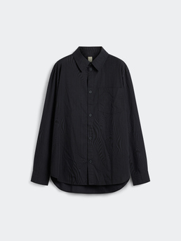 Brixtol Textiles Lawrence Black Glitch Stripe Over Dye