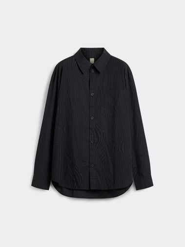 Brixtol Textiles Lawrence Black Glitch Stripe Over Dye