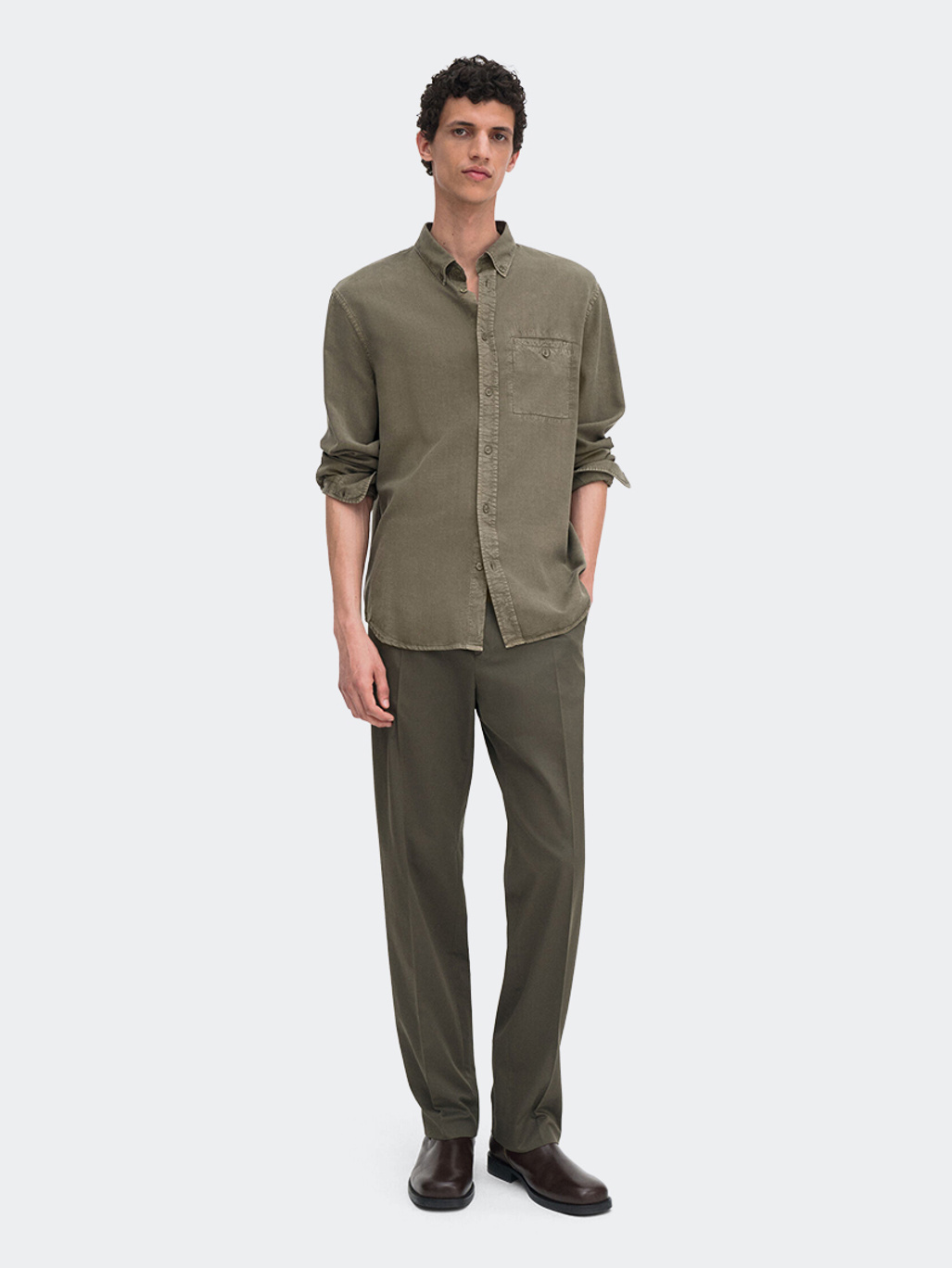 Filippa K Zachary Shirt Dark Olive Green