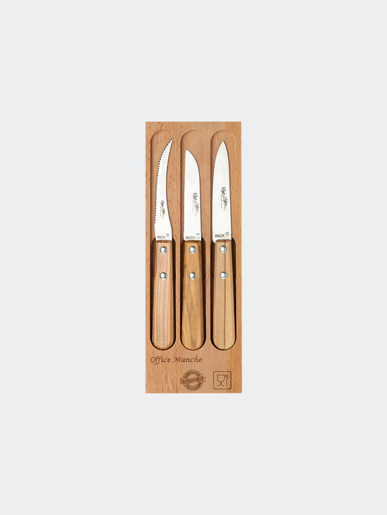 Roger Orfèvre Set Peeling / Tomato Knife Olive Wood