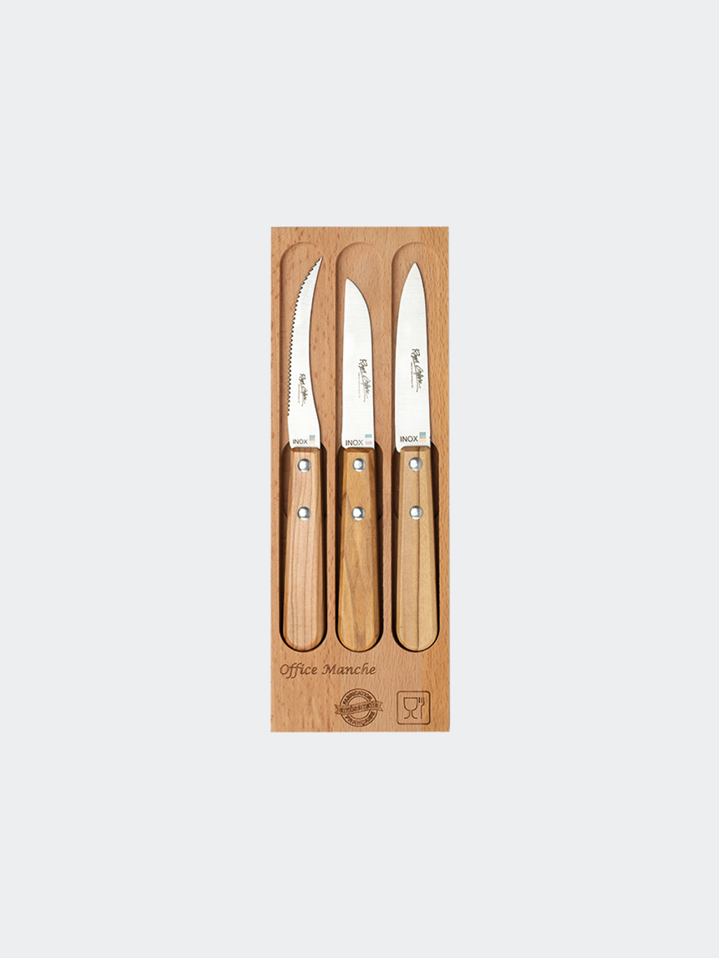 Roger Orfèvre Set Peeling / Tomato Knife Olive Wood
