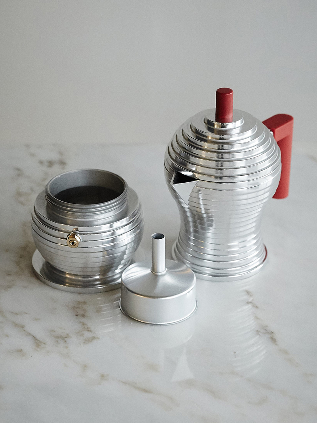 Alessi Pulcina Espresso Maker Red 3 Cups