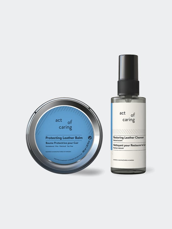 Act Of Caring Leather Care Kit Yellow Upcycled Paper Box 115 ml