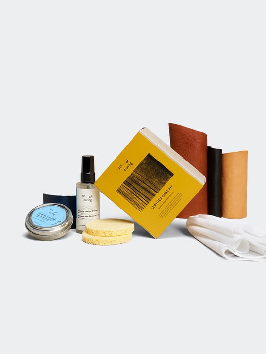 Act Of Caring Leather Care Kit Yellow Upcycled Paper Box 115 ml