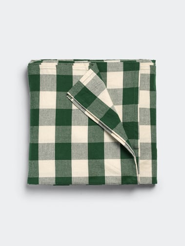 Midnatt Table cloth Elsa Green/White 145x180