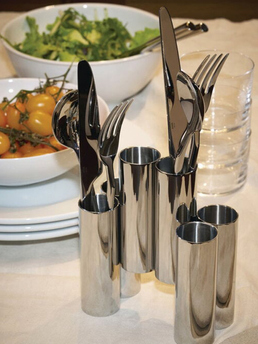 Alessi Canale Cutlery Holder Stainless Steel