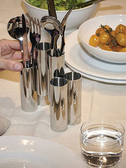 Alessi Canale Cutlery Holder Stainless Steel