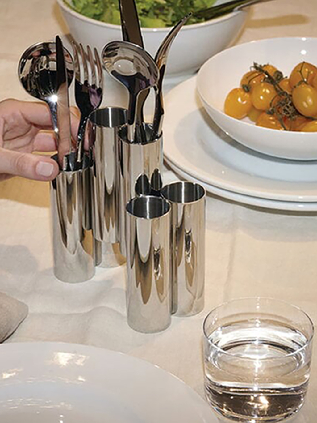 Alessi Canale Cutlery Holder Stainless Steel