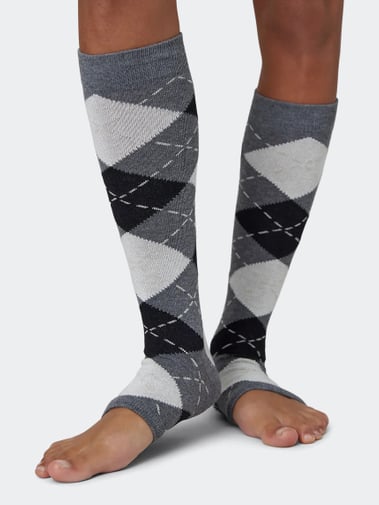 Swedish Stockings Harriet Cotton Knee-Highs Cropped toe Grey Melange