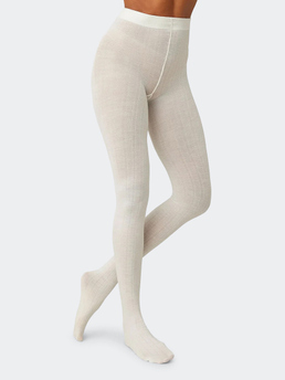 Swedish Stockings Freja Organic Wool Tights Ivory