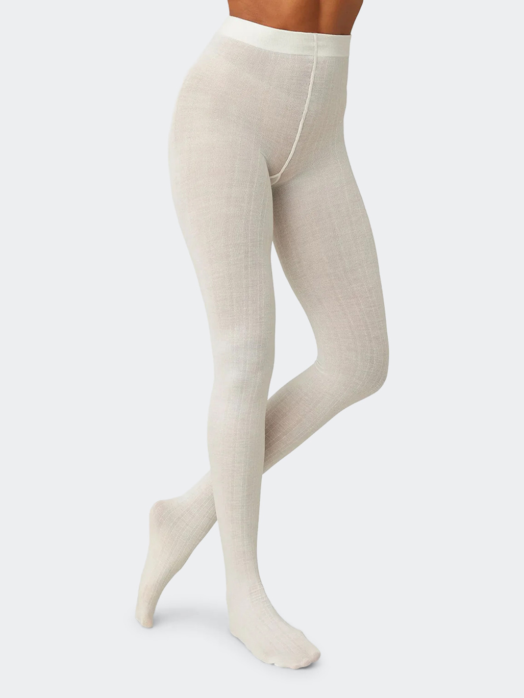 Swedish Stockings Freja Organic Wool Tights Ivory