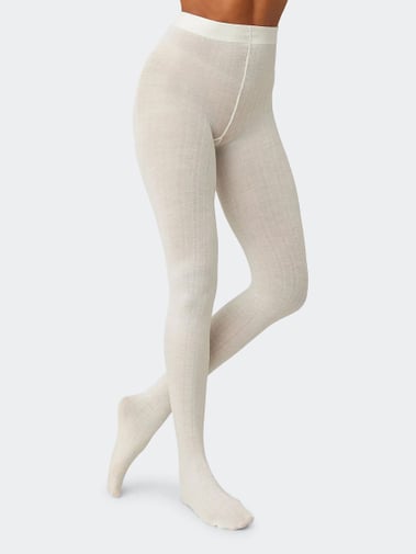 Swedish Stockings Freja Organic Wool Tights Ivory