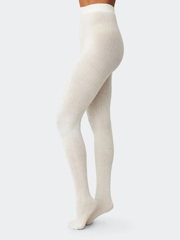 Swedish Stockings Freja Organic Wool Tights Ivory