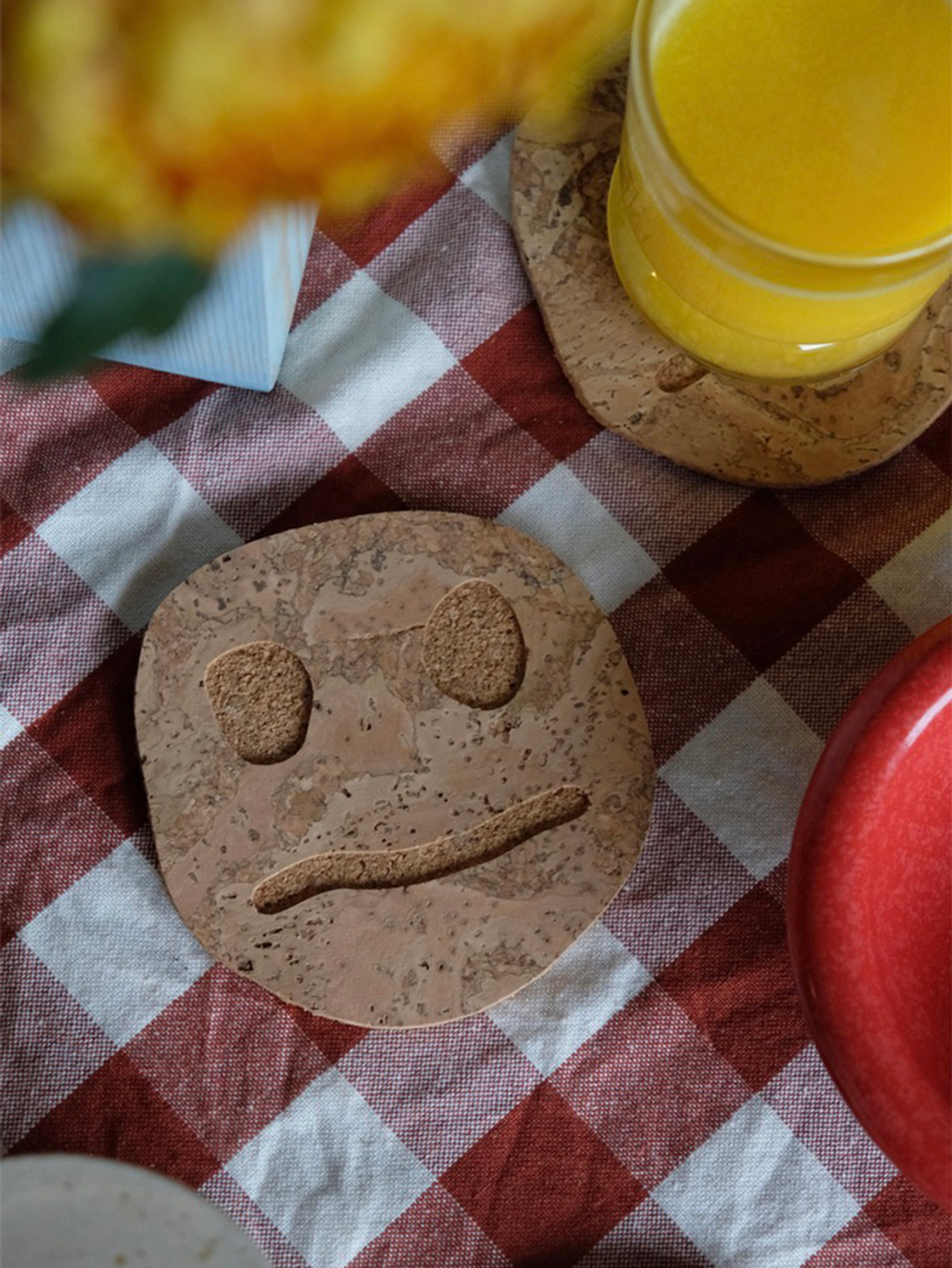 Oscar Cedon Glasunderlagg Smiley Confused 12 - 4-pack