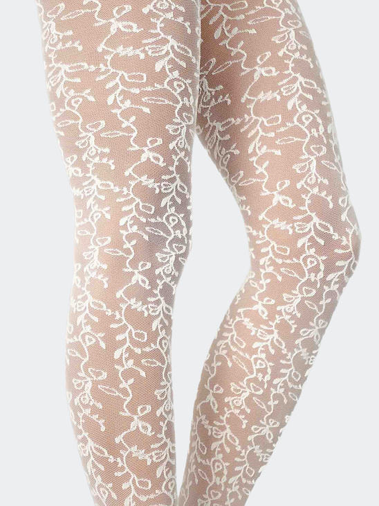 Swedish Stockings Lo Lace Tights Ivory