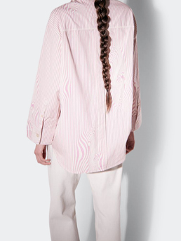 Brixtol Textiles Rhona Pink Glitch Stripe