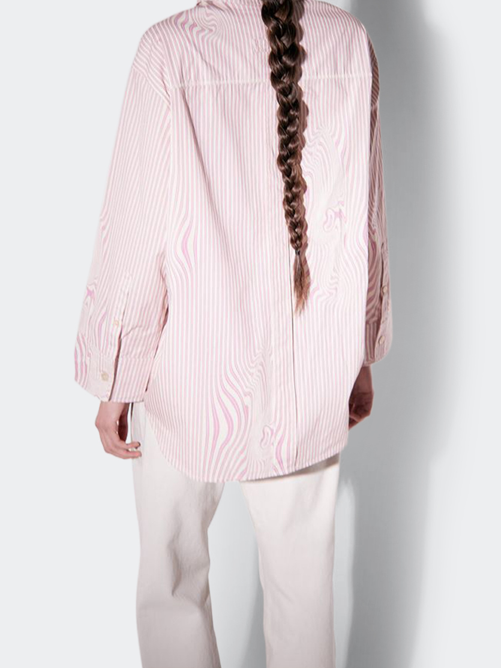 Brixtol Textiles Rhona Pink Glitch Stripe