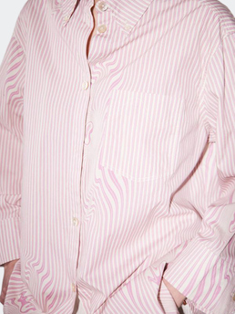 Brixtol Textiles Rhona Pink Glitch Stripe