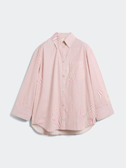 Brixtol Textiles Rhona Pink Glitch Stripe