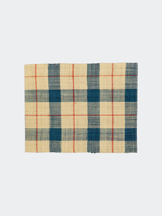 A World of Craft Raffia Tablett Nature/Blue