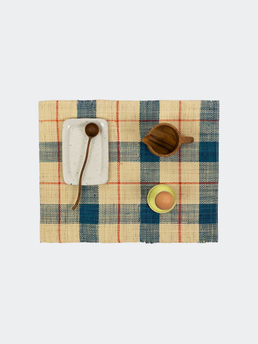 A World of Craft Raffia Tablett Nature/Blue