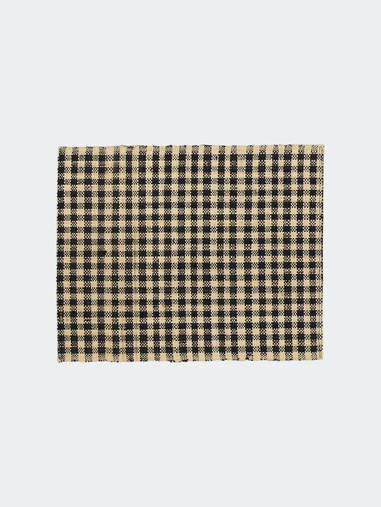 A World of Craft Raffia Small Check Tablett Natur/Svart
