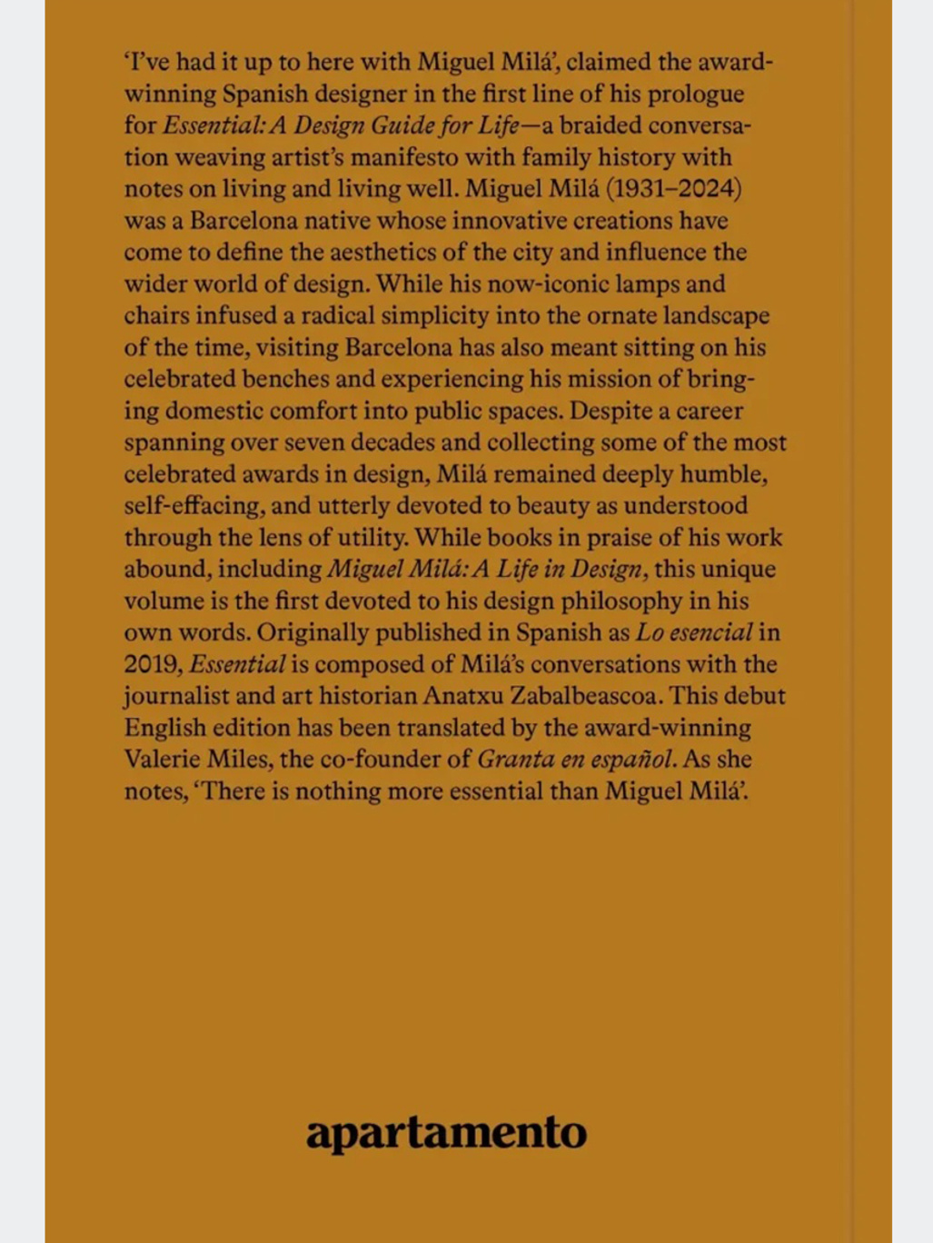 Essential A Design Guide For Life, Miguel Mila - Apartamento
