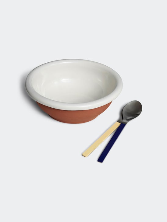 HAY Mvs Serving Spoon Set Of 2 Dark Blue And Yellow