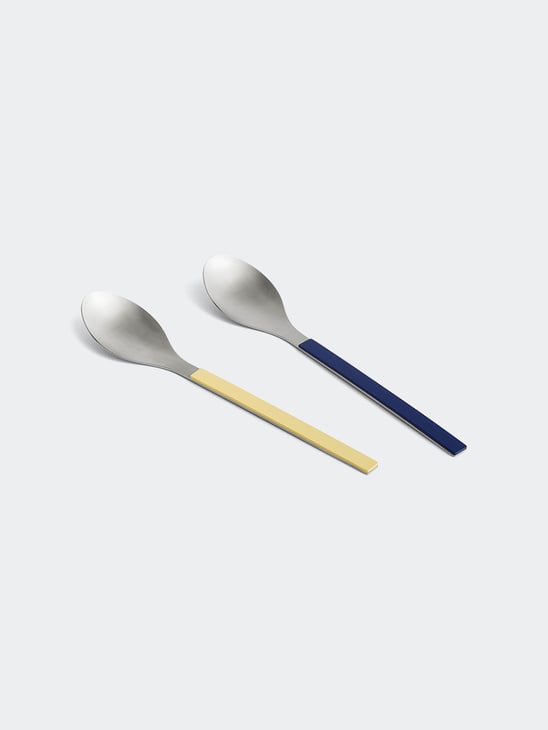 HAY Mvs Serving Spoon Set Of 2 Dark Blue And Yellow