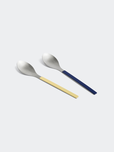HAY Mvs Serving Spoon Set Of 2 Dark Blue And Yellow