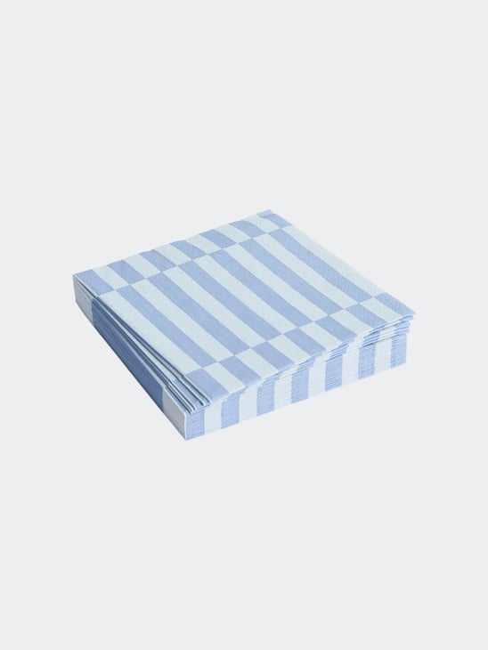 HAY Pattern Napkins Set Of 20 Lunch Light Blue And Dusty Blue Pillar Stripe