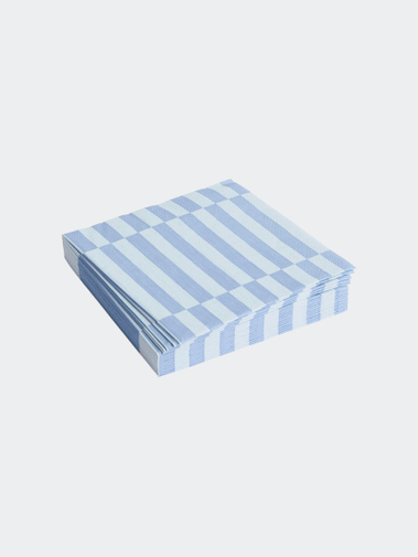 HAY Pattern Napkins Set Of 20 Lunch Light Blue And Dusty Blue Pillar Stripe