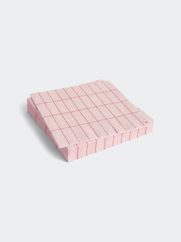 HAY Pattern Napkins Set Of 20 Dinner Light Pink And Red Grid