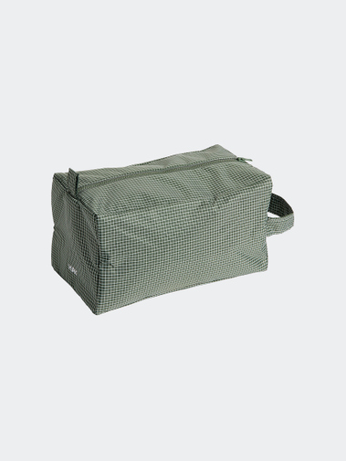 HAY Grid Wash Bag Medium Dark Green