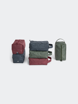 HAY Grid Wash Bag Medium Dark Green