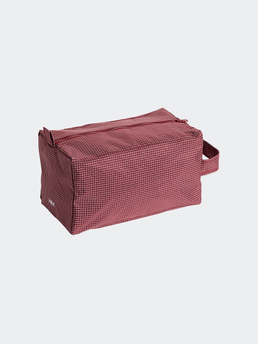 HAY Grid Wash Bag Medium Burgundy