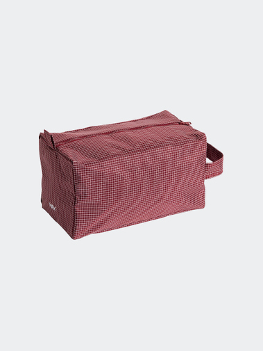 HAY Grid Wash Bag Medium Burgundy