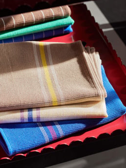 HAY Canteen Tea Towel Emerald Pinstripe