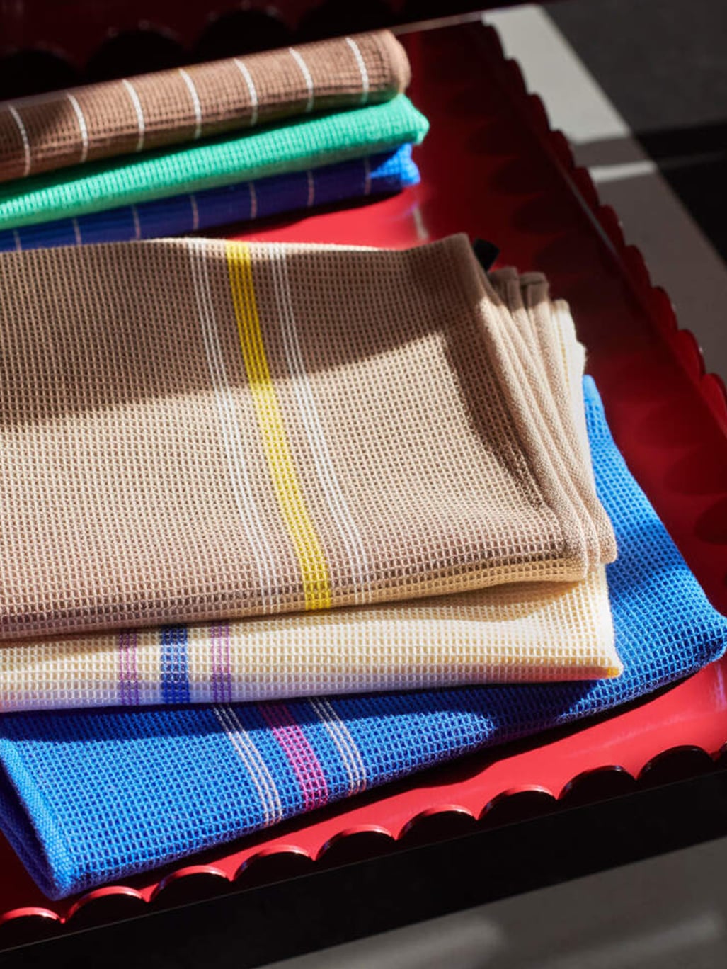 HAY Canteen Tea Towel Emerald Pinstripe