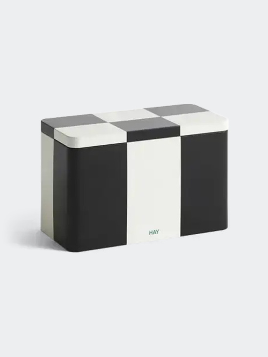 HAY Tin Container Medium Black And Off-White