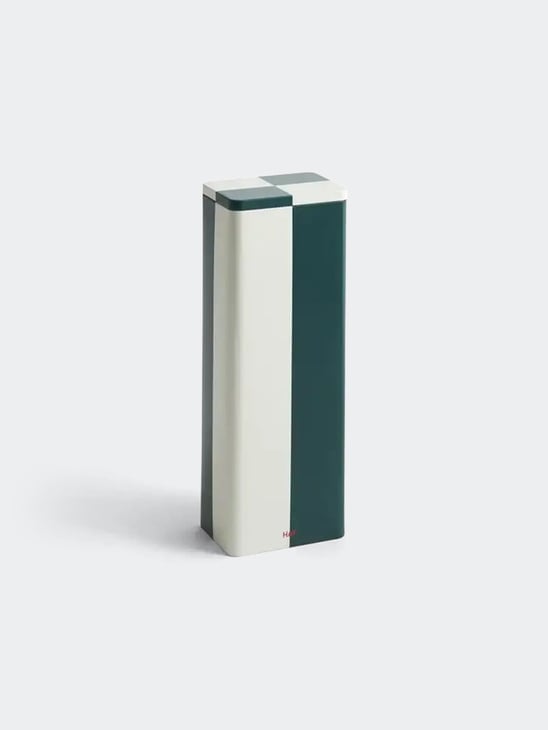 HAY Tin Container Slim Green And Off-White