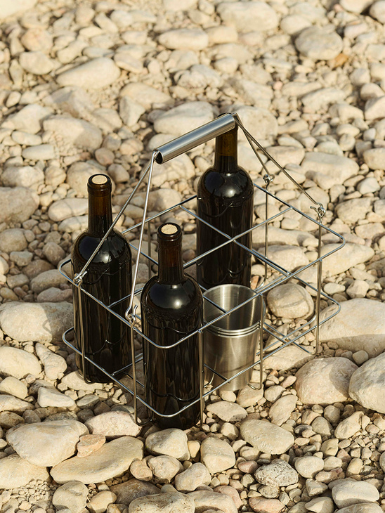 HAY Outdoor Market Bottle Carrier Medium Stainless Steel