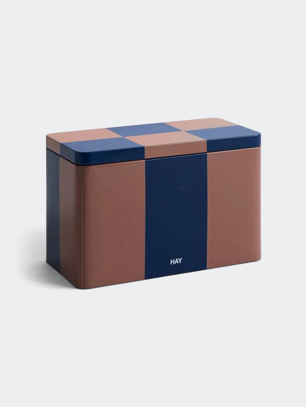 HAY Tin Container Medium Brown And Midnight Blue