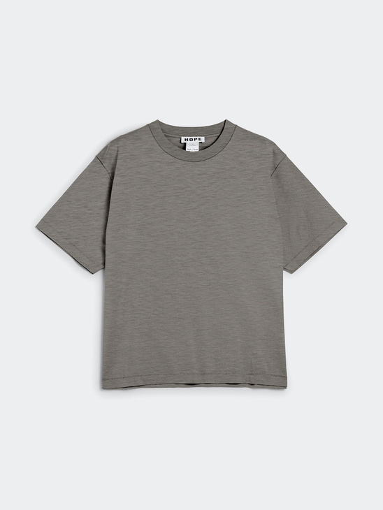 Hope Boxy Tee Sage Grey Hemp Rib