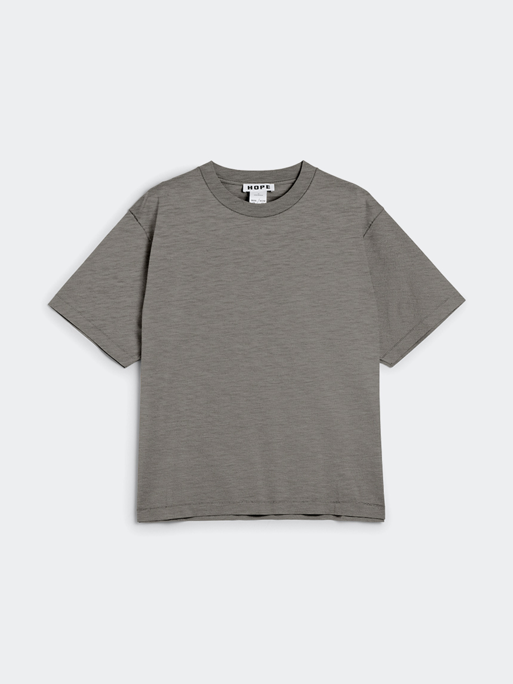 Hope Boxy Tee Sage Grey Hemp Rib